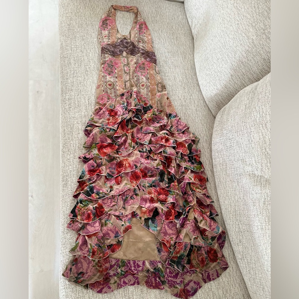 Emanuel Ungaro silk beaded ruffle maxi dress - Picture 10 of 10